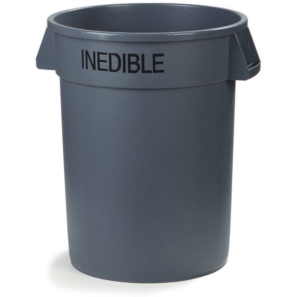 Gray 32 Gallon Plastic Round Waste Container C98267