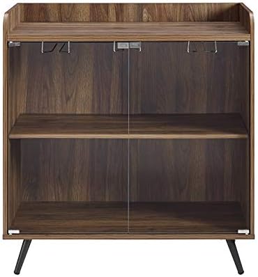 Glass Door Bar Cabinet in Dark Walnut O90417