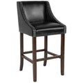 Brown Leather Barstool with Nail Trim X423
