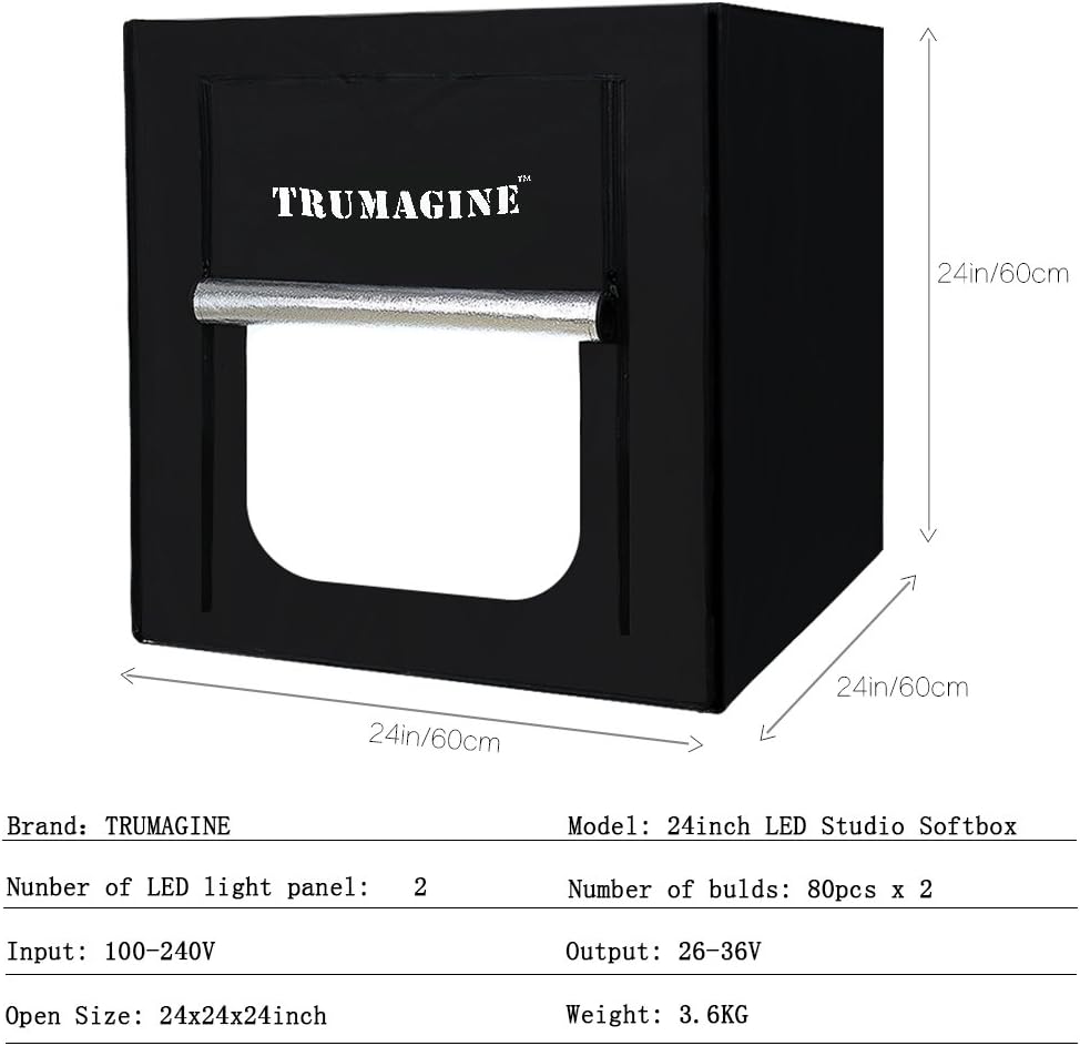 LED Photography Lightbox with 3 Colors Backdrops and Carrying Bag K2447