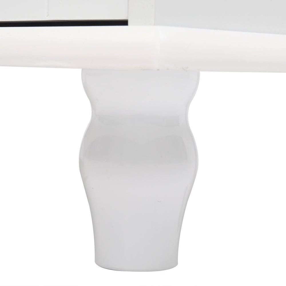 White Glossy Double Door Bathroom Storage Cabinet V823