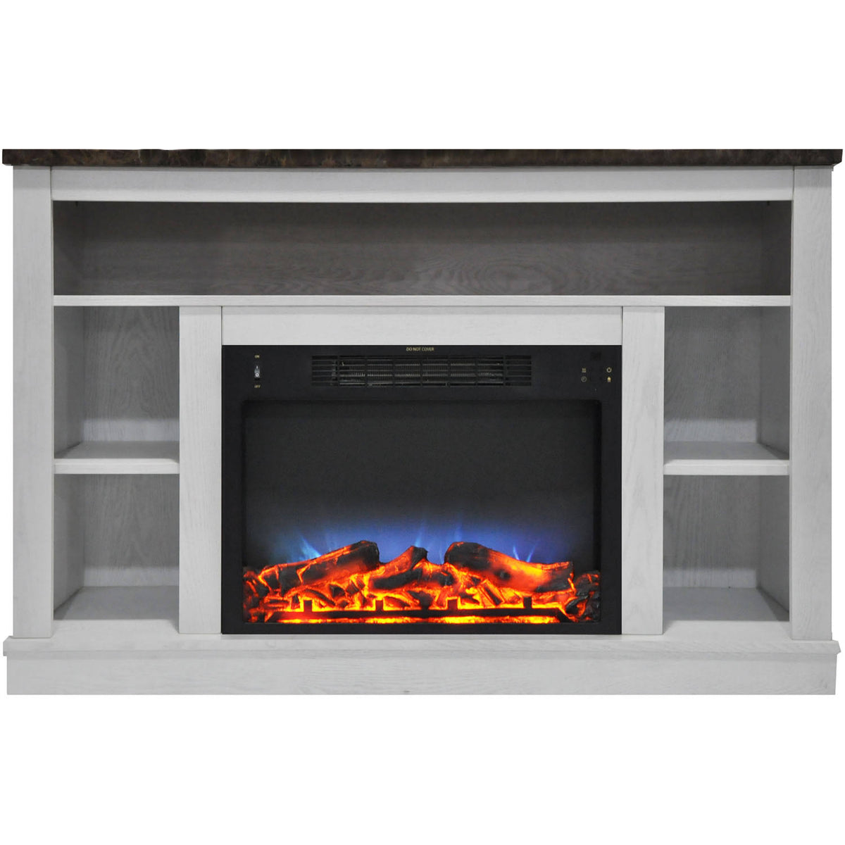 White Electric Fireplace with Mantel T587156