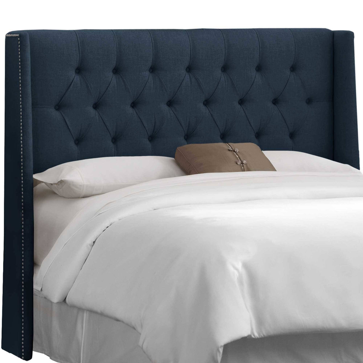 California King Beige Linen Wingback Headboard P802769