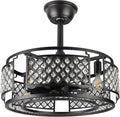 Black Caged Ceiling Fan with Lights G10955