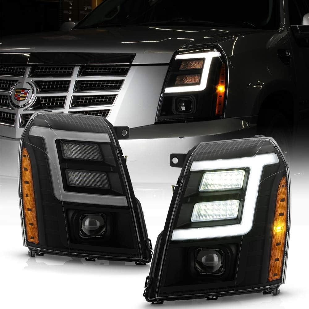 2007-2014 Cadillac Escalade Black Housing LED Projector Headlights Set O214577