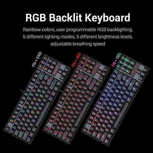 60% Compact RGB 87 Key Mechanical Gaming Keyboard P878
