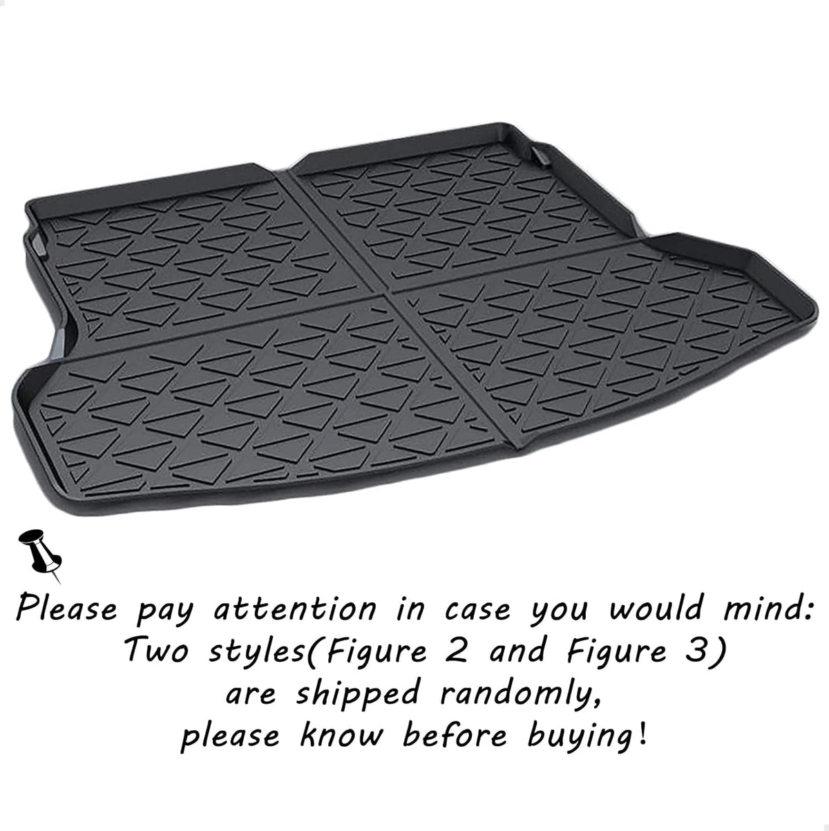Black Cargo Liner Trunk Mat Cargo Tray U53476