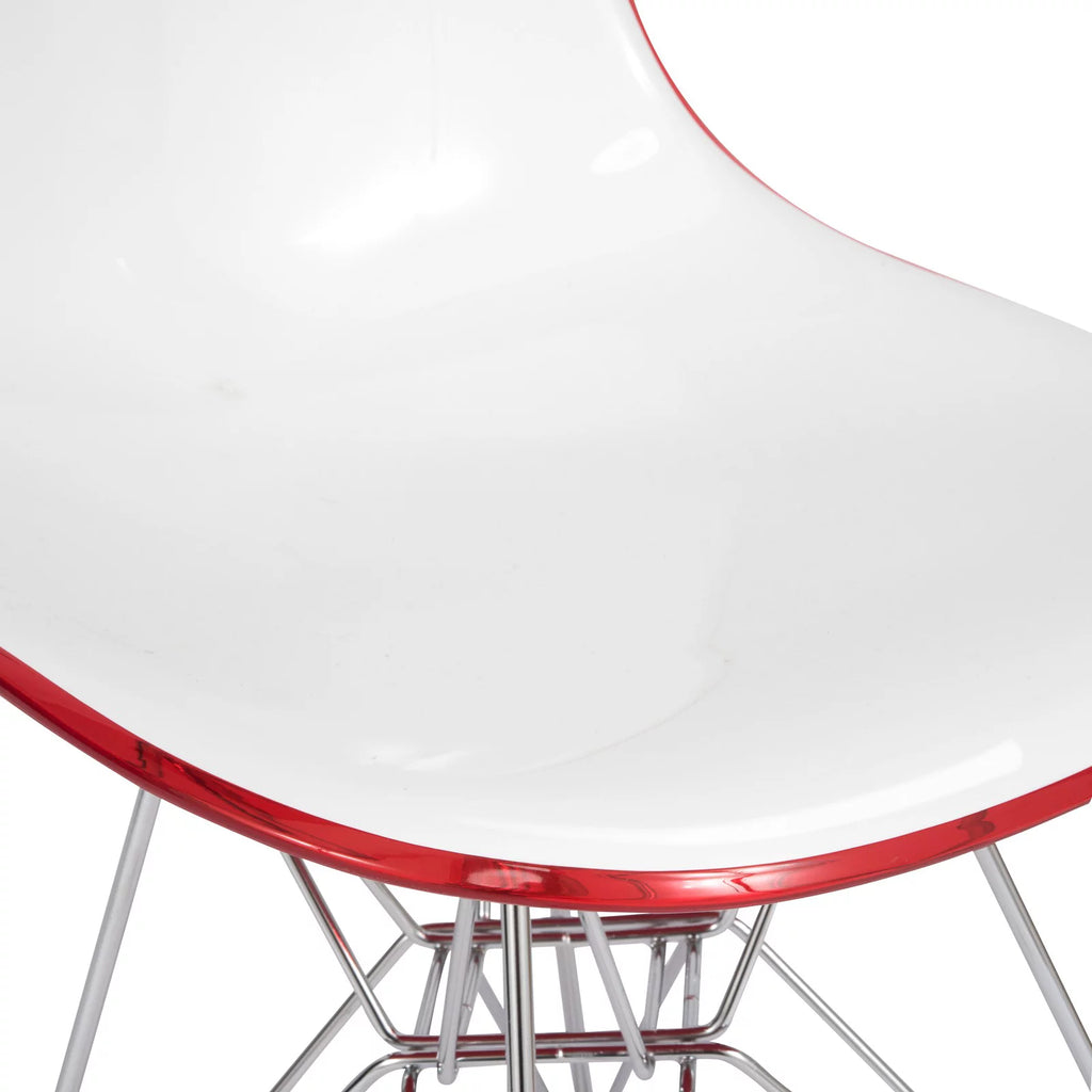 White Red Set of 2 Dining Side Chair J7292