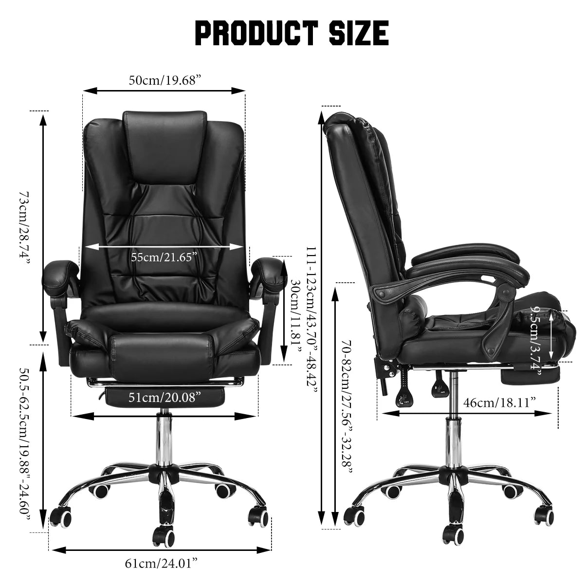 Ergonomic Faux Leather High Back Office Chair with Lumbar Support K55214
