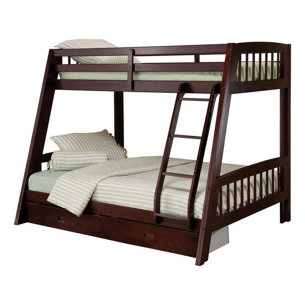 Solid Wood Twin Over Full Bunk Bed Set A8560