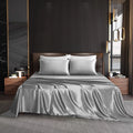 Microfiber Satin Gray 4 Piece Full Size Bed Sheets V53235