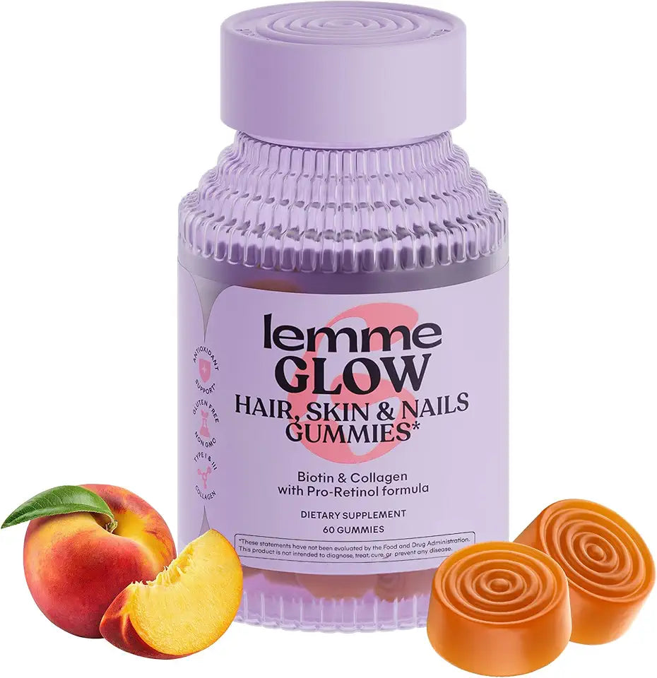 Collagen Gummies with Biotin, Zinc, Vitamins A, C & E, Peach Flavor, 60 ct O10017