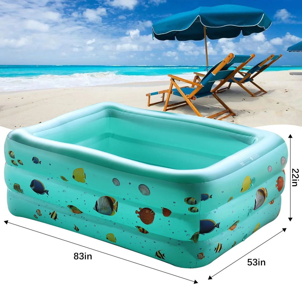 Inflatable Rectangular Family Swimming Pool I820