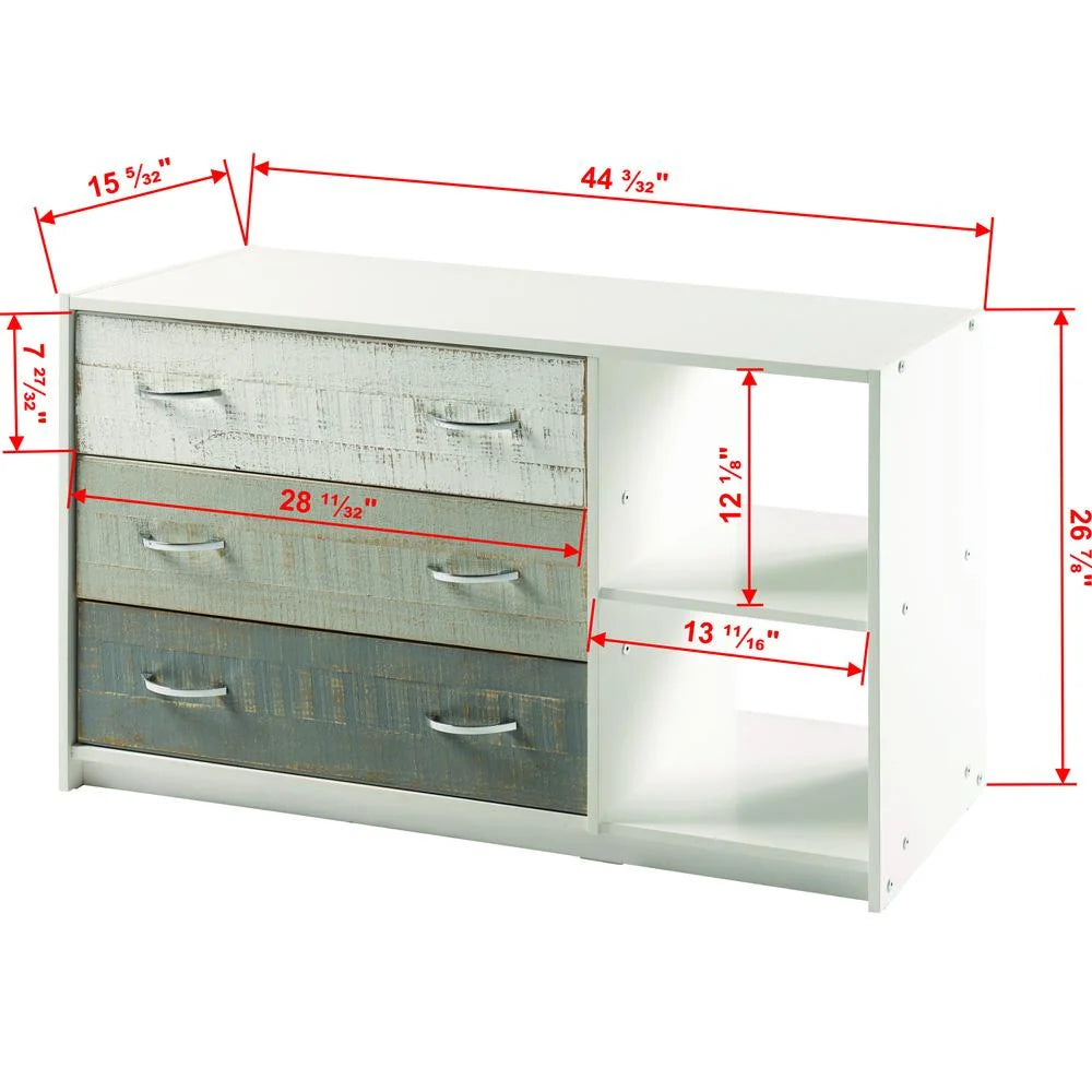 3 Drawer Chest with Shelves W98230