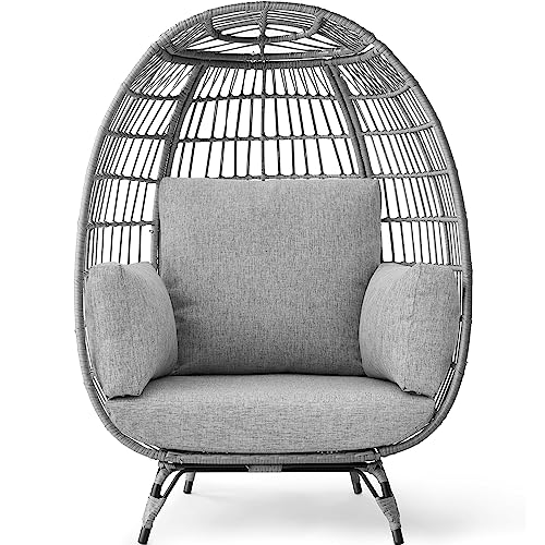 Oversized Wicker Egg Chair with 4 Cushions O295