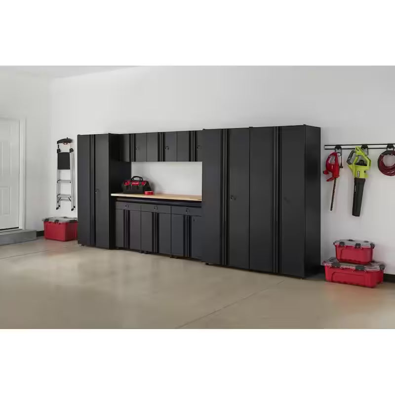 10-Piece Welded Steel Garage Storage System in Black D28461