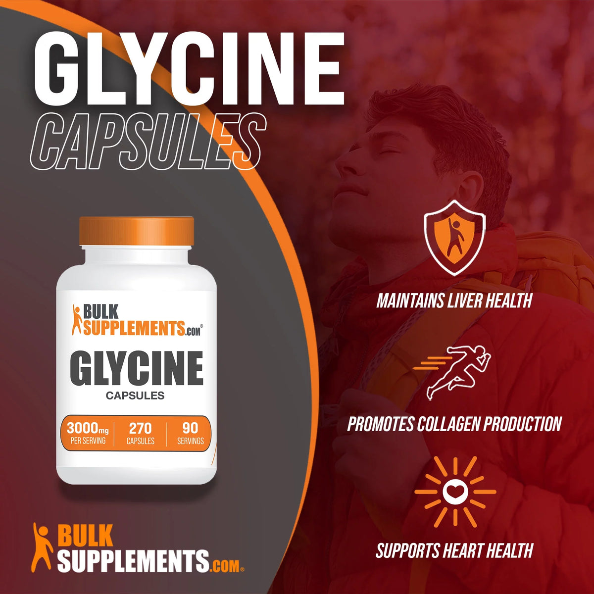 Glycine Capsules 3000mg 270 Gel Caps N666