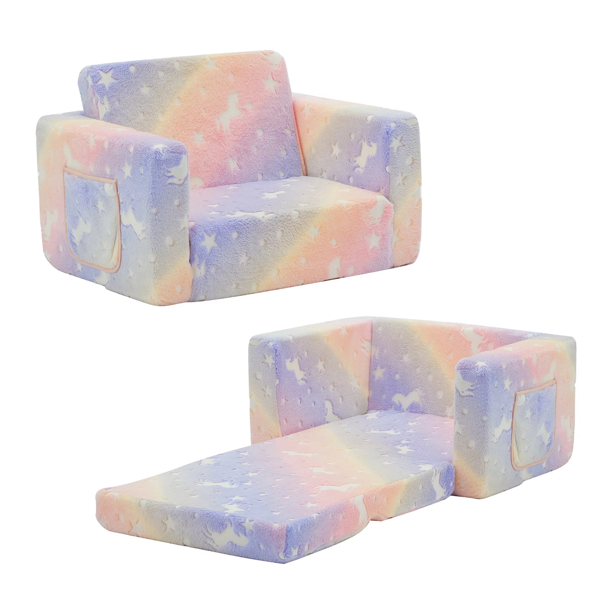 Glow in The Dark Convertible Sofa to Lounger F239