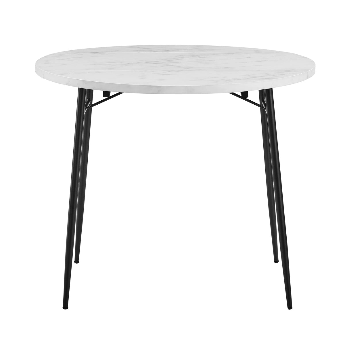 Modern Round Drop Leaf Faux White Marble Dining Table X7840