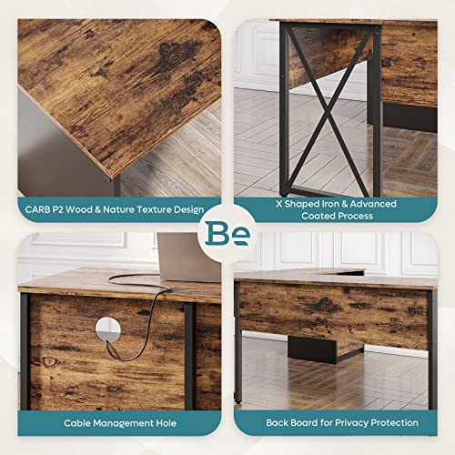 L Shaped Desk with File Drawer X690