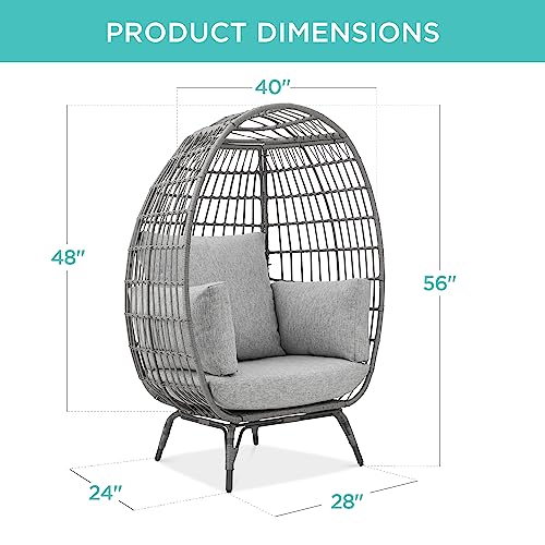 Oversized Wicker Egg Chair with 4 Cushions O295