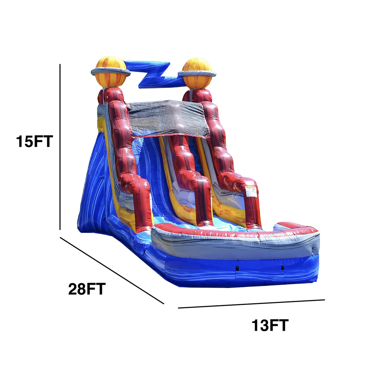 15' Inflatable Water Slide with Splash Pool E174986