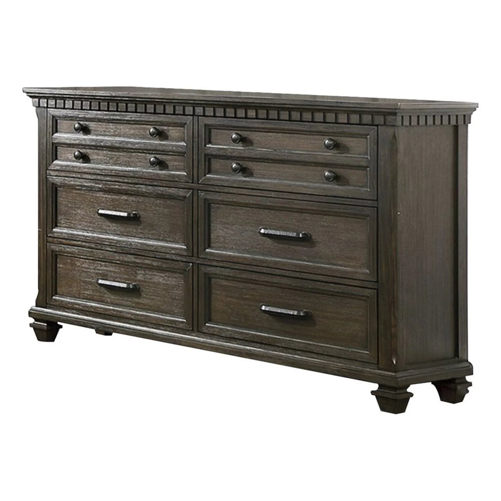 Brown 6 Drawer Wood Dresser L328