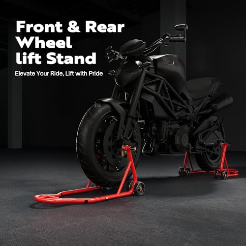 Black Motorcycle Stands 882 Lbs Capacity Front Rear Wheels Lift G923459