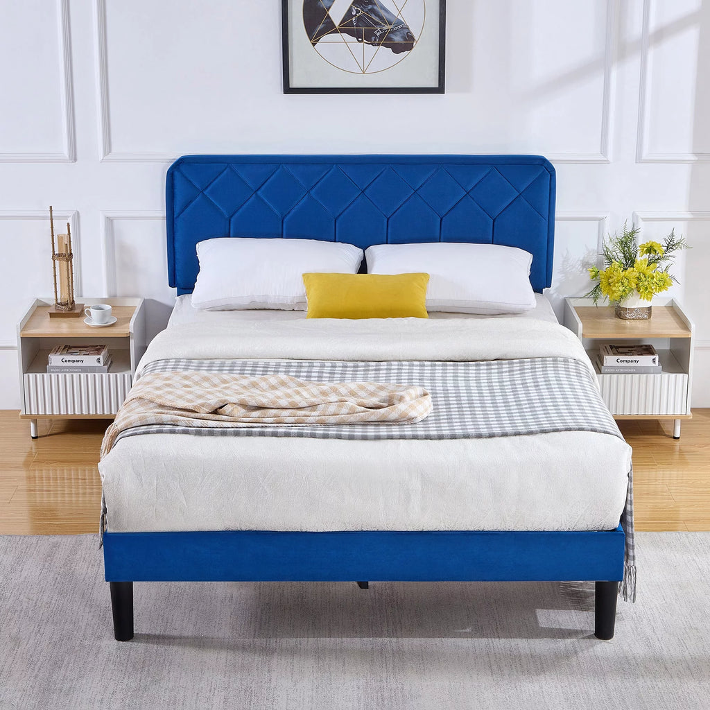 Blue 3-Piece Queen Bedroom Set with Nightstand Set of 2 M473269