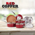 10 pc Copper Ceramic Non Stick Cookware Set U292