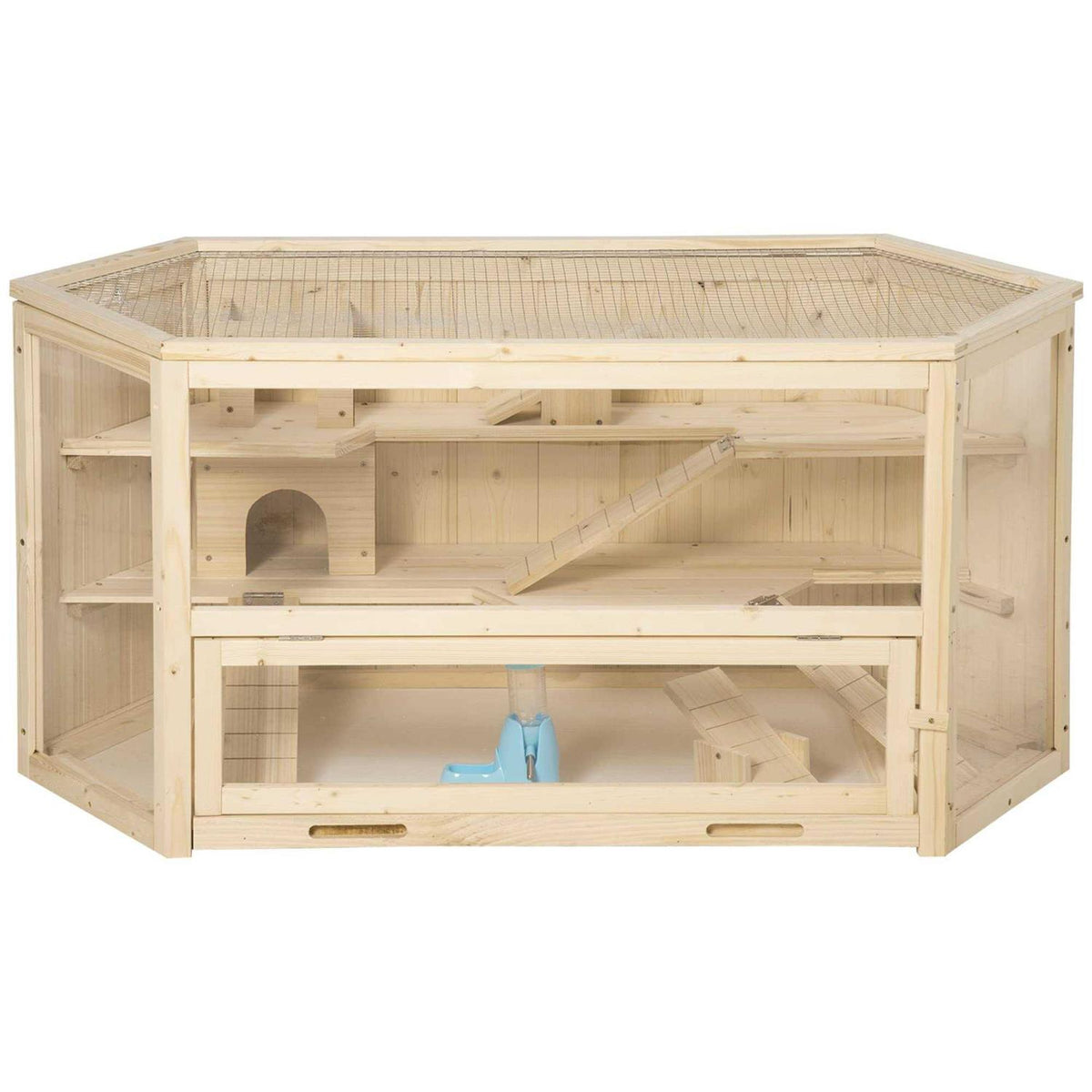 3 Tier Wooden Hamster Cage Small Animal House with Slide E265002
