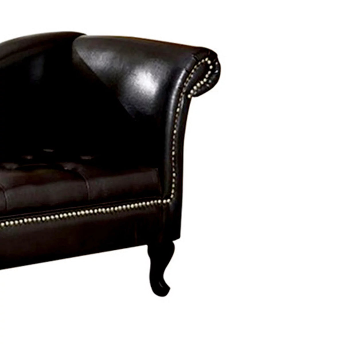 Black Leatherette Storage Chaise P481137