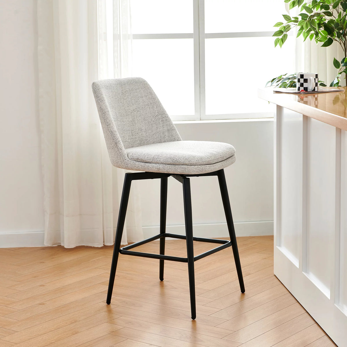 27 inch Swivel Counter Height Bar Stools Set of 2 G1432