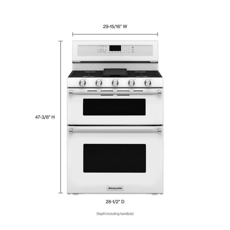 6.0 cu. ft. Double Oven Gas Range with Self-Cleaning Convection Oven in White W26130