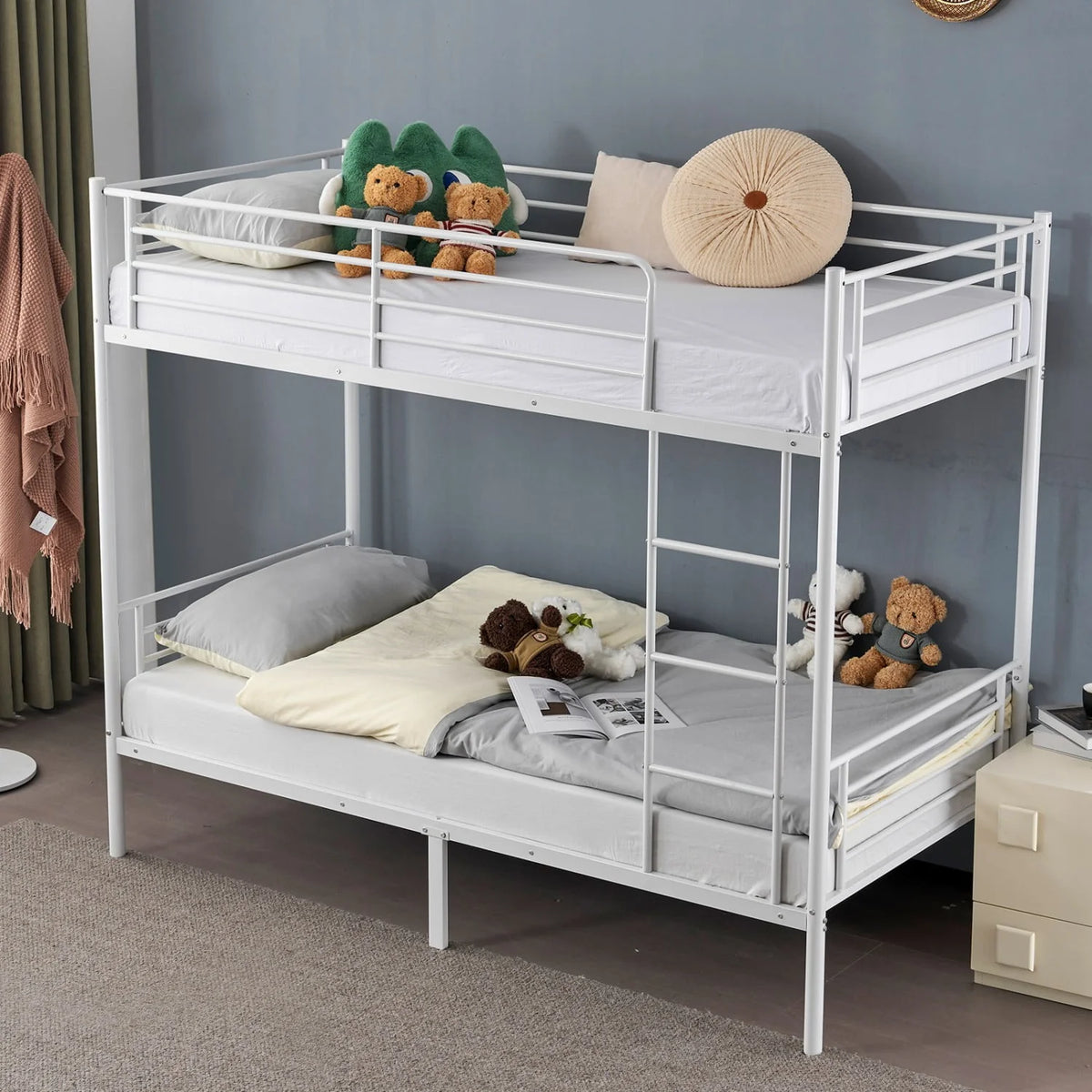 Twin over Twin Steel Bunk Beds N9949
