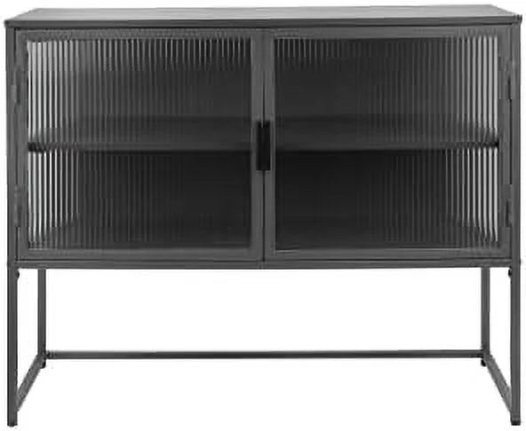 Black Fluted Glass Sideboard Cabinet U33017