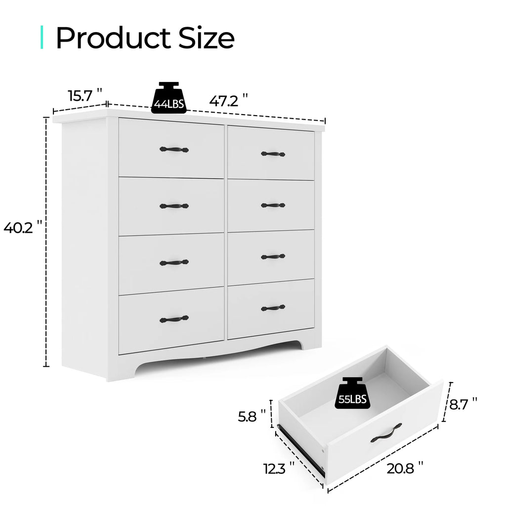 Black 6 Drawer Double Dresser P946478