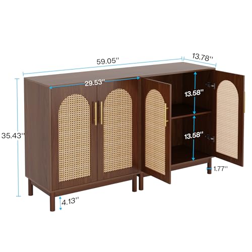 Set of 2 Rattan Sideboard Buffet with Storage W502