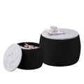 Velvet Marble Texture Nesting End Tables Set of 2 with Hidden Storage G218454