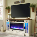 White Fireplace TV Stand with LED Lights Q4387