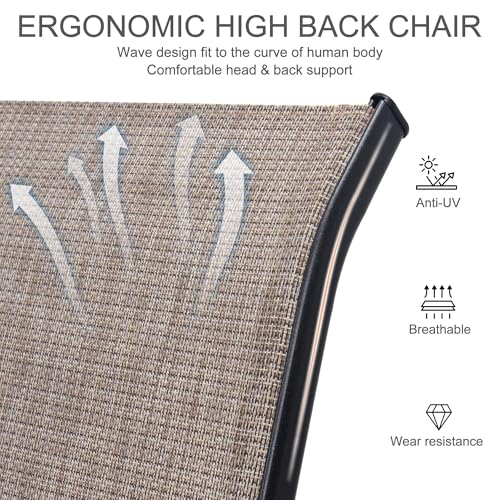 Outdoor Patio Stackable Dining Chairs Set of 4 All-Weather Textilene K474382