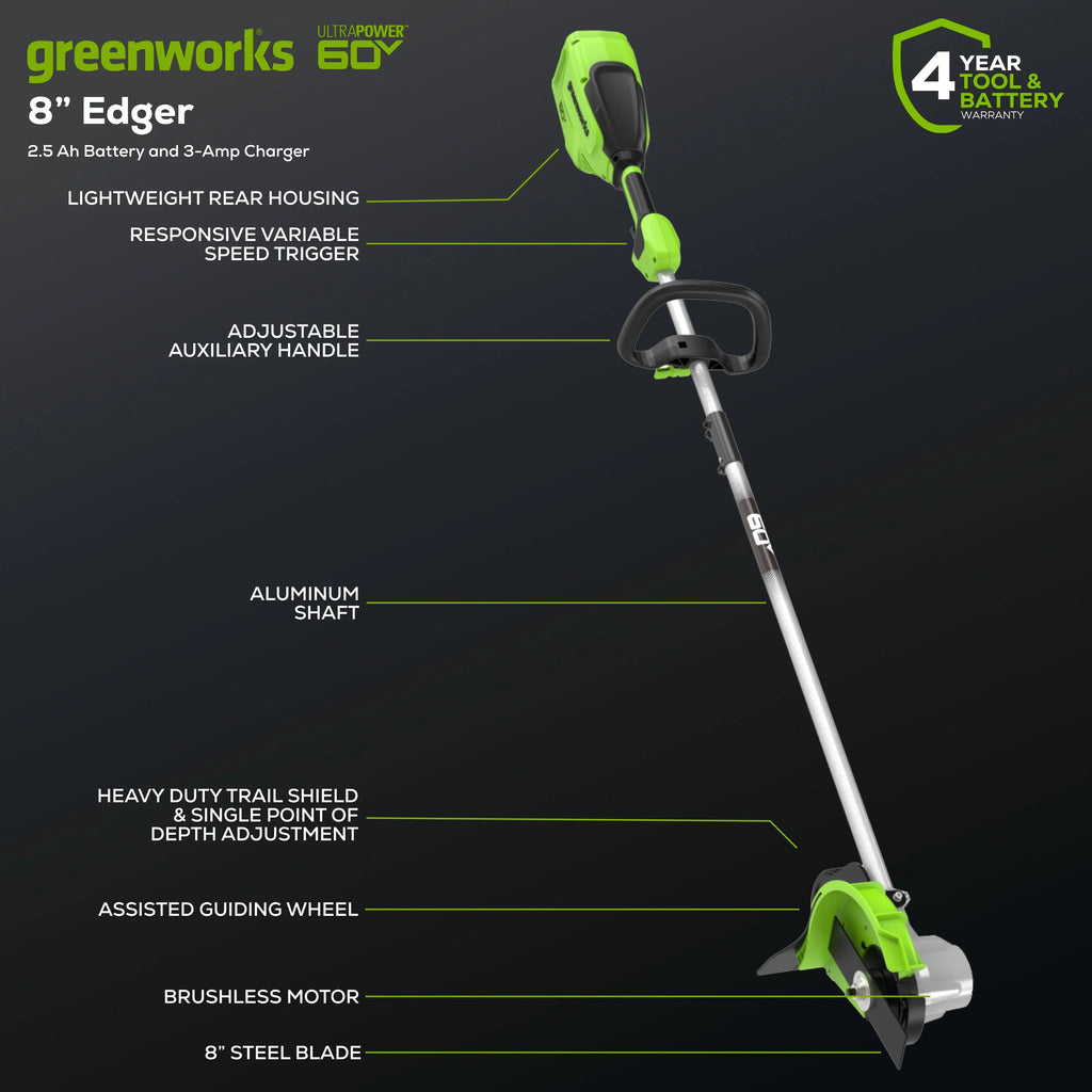60V 8 Edger with 2.5 Ah Battery & Charger T636