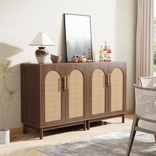 Set of 2 Rattan Sideboard Buffet with Storage W502
