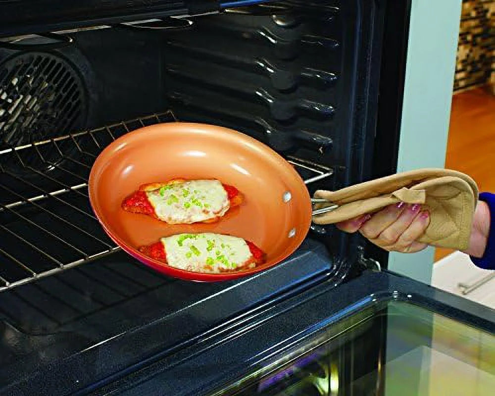 10 pc Copper Ceramic Non Stick Cookware Set U292