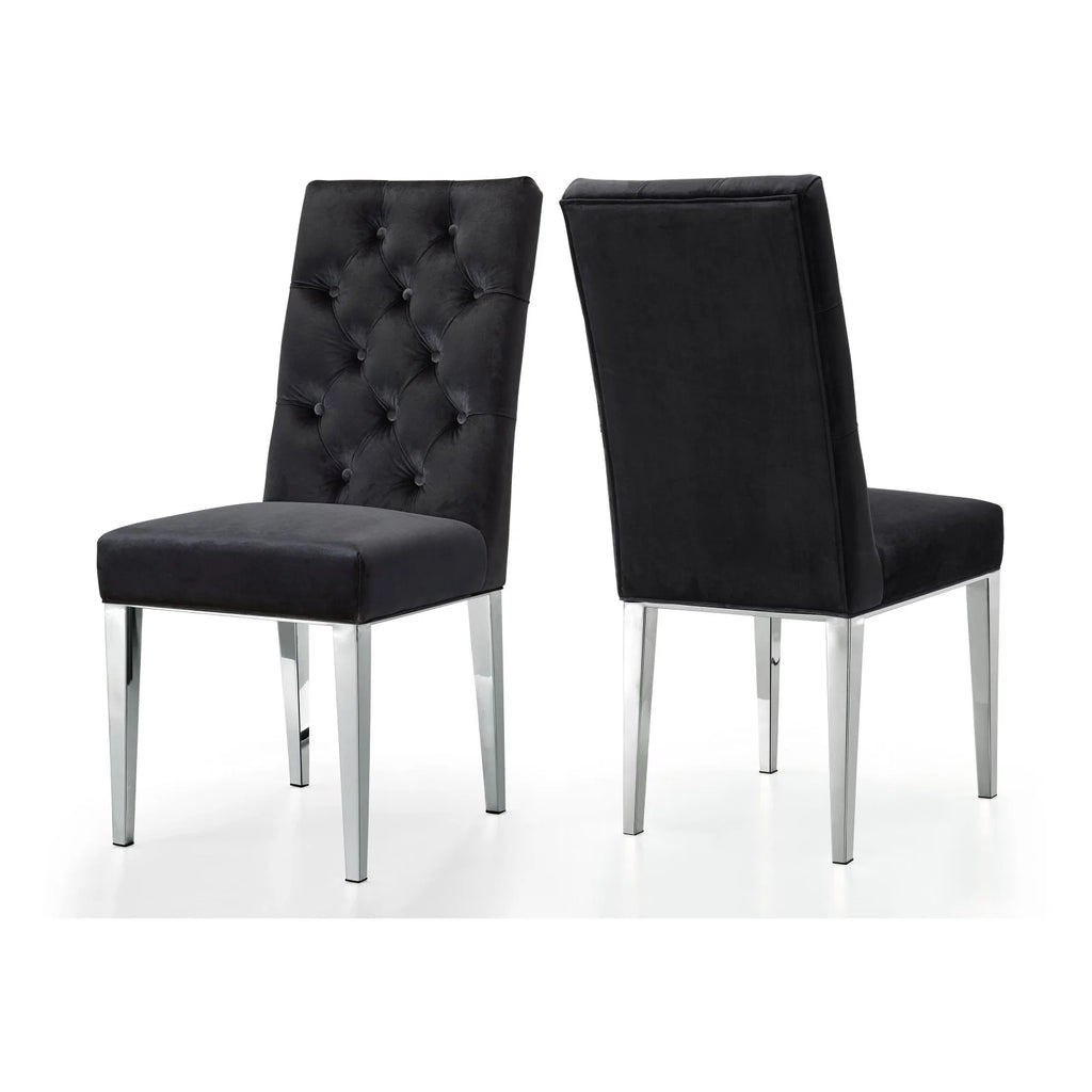Black Velvet Dining Chair Set of 2 M210606