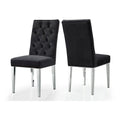 Black Velvet Dining Chair Set of 2 M210606