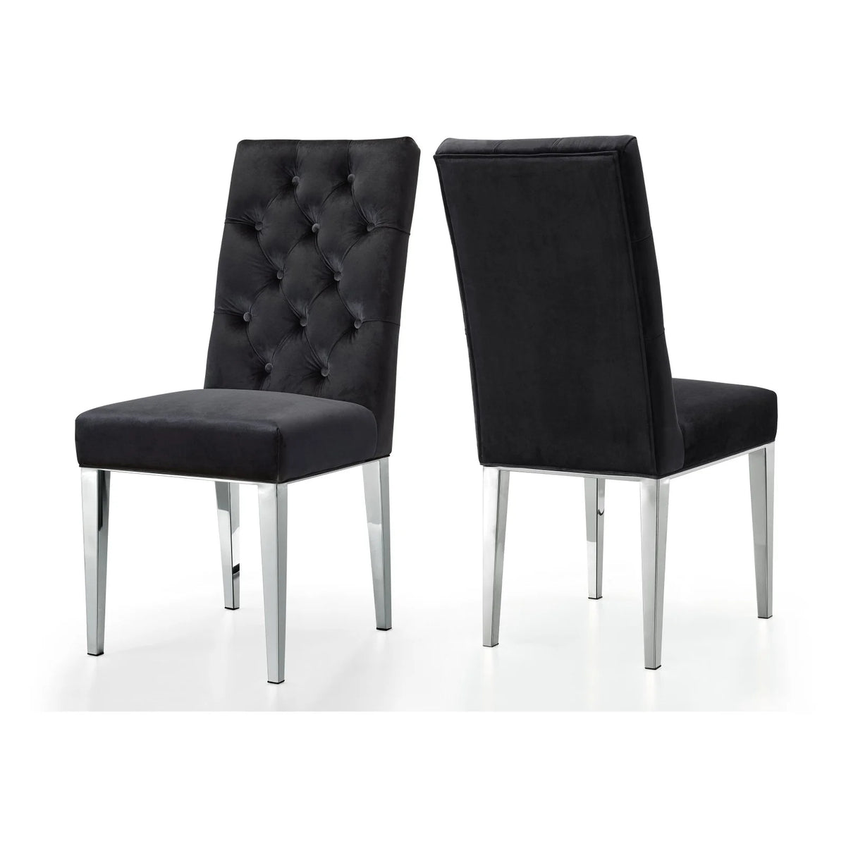 Black Velvet Dining Chair Set of 2 M210606