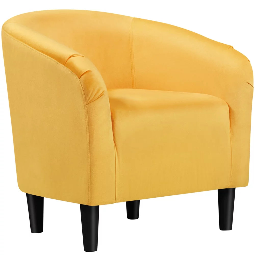 Yellow Upholstered Velvet Accent Chair Z12006