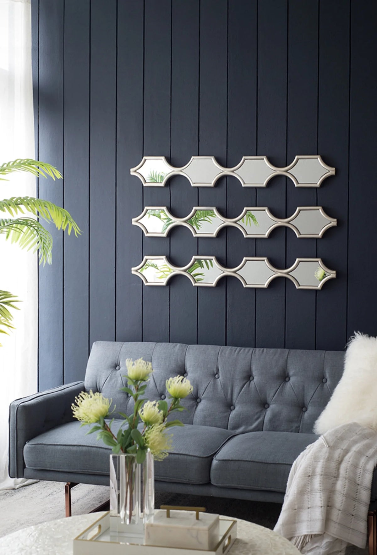 Silver Long Narrow Wall Mirror D980727
