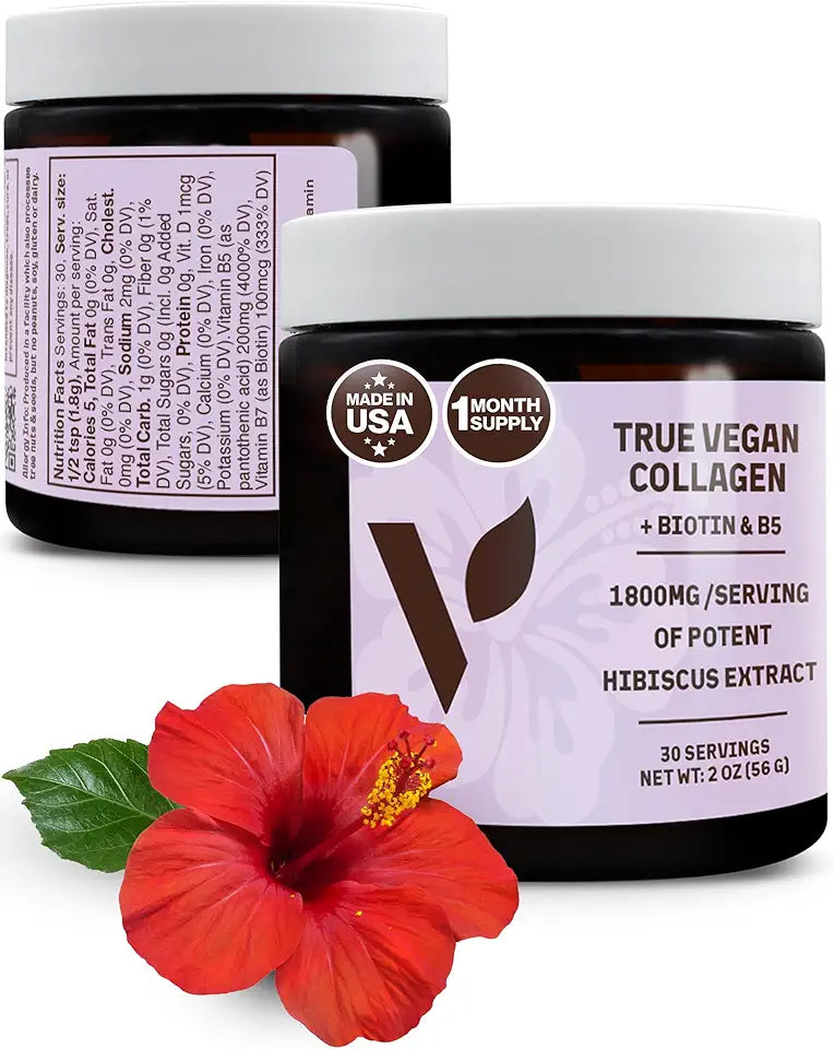 Vegan Collagen Supplement with Hibiscus Powder, Biotin & B5, 2 oz V5068